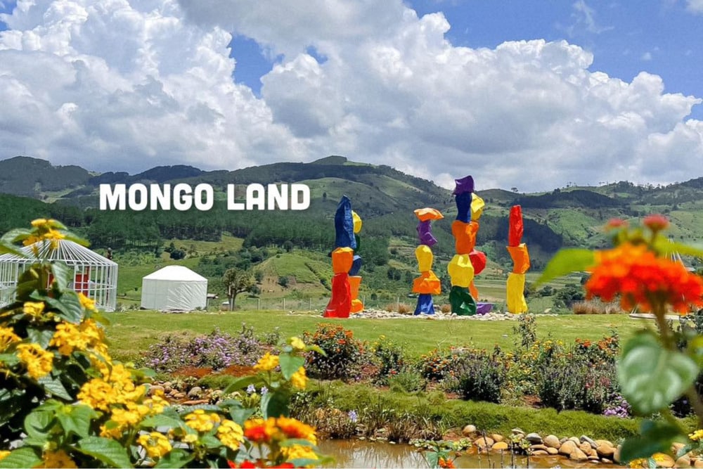 Trục đường chính dẫn đến Mongo Land uốn lượn qua những khung cảnh thiên nhiên thơ mộng, tạo nên hành trình đầy thú vị